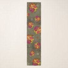 Foulard en Chiffon Fleur Bloom Abstrait Gras