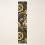 Foulard Équipements en laiton sans vapeur<br><div class="desc">Sans joint,  métal,  laiton,  or engrenages sur arrière - plan foncé rouillé. Style Steampunk.</div>