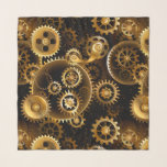 Foulard Équipements en laiton sans vapeur<br><div class="desc">Sans joint,  métal,  laiton,  or engrenages sur arrière - plan foncé rouillé. Style Steampunk.</div>