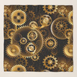 Foulard Équipements en laiton sans vapeur<br><div class="desc">Sans joint,  métal,  laiton,  or engrenages sur arrière - plan foncé rouillé. Style Steampunk.</div>