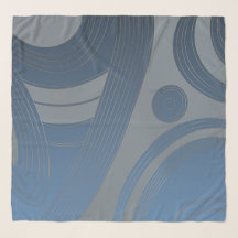 Foulard Ethno en Denim Vagues Macro Trypilliennes