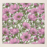 Foulard Fleurs Cosmos roses<br><div class="desc">Illustrations vectorielles dessinées à la main avec fleurs cosmos roses</div>