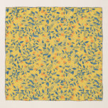 Foulard Fleurs de gribouillis en bleu et jaune<br><div class="desc">Motif sans couture en fleurs style doodé en bleu et jaune</div>