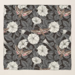 Foulard Fleurs de lune et sphinx Moths 2<br><div class="desc">Motif dessiné à la main avec des lunes et des papillons sphinx</div>