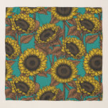 Foulard Fleurs de soleil<br><div class="desc">Motif vectoriel dessiné à la main avec tournesol</div>