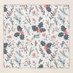 Foulard Flore hivernale<br><div class="desc">diverses baies et branches d'hiver,  motif de Noël</div>