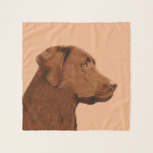 Foulard Labrador Retriever (Chocolat) Peinture - Chien Art