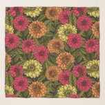 Foulard Le jardin de Dahlia<br><div class="desc">Motif vectoriel dessiné à la main avec fleurs dahlia.</div>