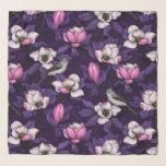 Foulard Magnolia en floraison et tireur 4<br><div class="desc">Fleurs de magnolia peintes à la main et de souris</div>