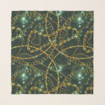 Foulard Modèle Damask avec chaîne<br><div class="desc">Glamor Abstrait orné dans une texture vert foncé. Des bijoux en or et en argent sonnent sur un arrière - plan vert. avec lumières et lueurs.</div>