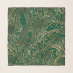 Foulard Moderne Green Gold Foliage Plante Design botanique<br><div class="desc">Feuilles verts élégants et simples avec fausse feuille d'or esquissé maison dessin à la main,  rempli d'un beau motif de verdure tropicale,  feuillage de la jungle,  serre de végétation feuille vert de forêt,  lignes d'orteils d'or,  peinture de la nature botanique florale,  design plante contemporain,  arrière - plan vert émeraude.</div>