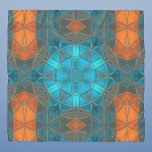 Foulard Mosaic Kaleidoscope Fleur orange et bleu<br><div class="desc">Cette mosaïque kaléidoscope est décorée de carreaux oranges et bleus brillants. Un design géométrique vif inspiré par les fractales,  les mandalas et les mosaïques en vitraux. Obtenez ce design trippé magnifique maintenant et ajoutez des couleurs super à votre vie!</div>