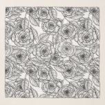 Foulard motif à main rose<br><div class="desc">Motif vectoriel à main avec roses en noir et blanc.</div>