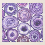 Foulard Motif agate violet<br><div class="desc">Tranches violettes agates peintes avec aquarelles.intiquées avec aquarelles.</div>