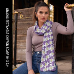 Foulard Motif long à fleurs de colonnes violet et blanc<br><div class="desc">Longue Écharpe Motif Colbine violet et blanc. Personnalisez ce modèle avec votre image. Modifiez-le pour plus de choix.</div>