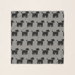 Foulard Motif noir de caniches<br><div class="desc">L'écharpe de l'amant de caniche. Motif noir et gris.</div>