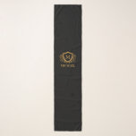 Foulard Noir et Or Personnalisé Stylo Nom Monogramme<br><div class="desc">Noir et Or Personnalisé Monogramme Stylish Nom. Pour plus de personnalisation,  cliquez sur le bouton "Customiser" et utilisez notre outil de conception pour modifier ce modèle.</div>
