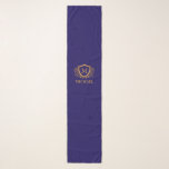 Foulard Nom du monogramme personnalisé bleu et or de la ma<br><div class="desc">Nom de monogramme élégant personnalisé bleu marine et or. Pour plus de personnalisation,  cliquez sur le bouton "Customiser" et utilisez notre outil de conception pour modifier ce modèle.</div>