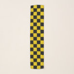 Foulard Or Checkered et noir<br><div class="desc">Art numérique abstrait d'or et des carrés noirs dans une formation checkered.</div>