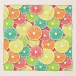 Foulard Pièces de fruits d'agrumes pop art 2<br><div class="desc">Motif vectoriel dessiné à la main avec différentes tranches d'agrumes</div>