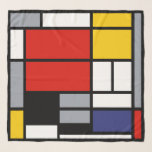 Foulard Piet Mondrian, composition avec grand plan rouge<br><div class="desc">Écarf inspiré de la composition de Piet Mondrian avec grand plan rouge,  jaune,  noir,  gris et bleu de Stijl peinture d'art moderne.</div>
