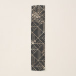 Foulard Plaque de peinture géométrique Art Déco rétro en o<br><div class="desc">Chic et simple noir faux imprimé or rétro art déco géométrique et peinture motif splatter.</div>