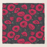 Foulard Poppies rouges<br><div class="desc">Fleurs de pavot, peintes à la main dans Photoshop, motif sans soudure.</div>