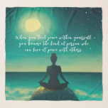 Foulard Poster de méditation Yoga sur Rock Moon Star Ocean<br><div class="desc">Studio De Fitness De Yoga / Instructeur De Méditation / Entraîneur Personnel / Entraîneur De Vie / Guérisseur / Maître De Reiki / Citations De Thérapie De Massage Scarf. "Lorsque vous trouvez la paix en vous-même, vous devenez le genre de personne qui peut vivre en paix avec les autres." La...</div>
