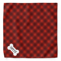 Foulard pour chien à carreaux rouge de bûcheron av