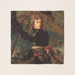 Foulard Rassemblement de Napoléon Bonaparte à la bataille<br><div class="desc">La fumée acridienne de la bataille piqua les yeux de Gros alors qu'il s'accroupissait au milieu du chaos. Le tonnerre des canons et le crachement des mousquets ont rempli l'air. Les Français avaient été repoussés une fois de plus, leur tentative de s'emparer du pont d'un échec sanglant. Pourtant, là, émergeant...</div>
