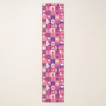 Foulard Retro Pink Purple Wine Bauhaus Pattern<br><div class="desc">Retro Pink Purple Wine Bauhaus Pattern Scarves and Wraps features a vintage wine pattern in pink, purple and white. Perfect gifts for wine lovers for birthdays,  celebrations,  thank you gifts,  staff,  Christmas and holiday gifts. Created by Evco Studio www.zazzle.com/store/evcostudio</div>