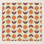 Foulard Retro Vintage les années 70 motif floral Orange et<br><div class="desc">Retro Vintage les années 70 motif floral Orange et Brown</div>