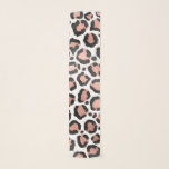 Foulard Rose noir moderne  or Empreinte de léopard à huile<br><div class="desc">Cet imprimé safari moderne et chic est parfait pour le fashionista branché et élégant. Il présente de l'or rose faux imprimé et du poster de animal léopard à feuille noire sur un arrière - plan blanc simple. C'est élégant, élégant et tendance. ***REMARQUE IMPORTANTE DE CONCEPTION : Pour toute demande de...</div>