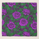 Foulard Roses violets<br><div class="desc">Motif vectoriel dessiné à la main avec roses violets et coléoptères</div>