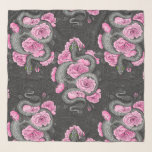 Foulard Serpents et roses roses<br><div class="desc">Serpents dessinés à la main et dessins rose.</div>