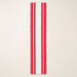 Foulard Sporty Fun Chic White Racing Stripes Sur Rouge Cla<br><div class="desc">Ce design élégant et sportif présente une bande blanche centrale avec des rayures blanches flottantes. Les rayures les plus extérieures sont rouge vif.</div>