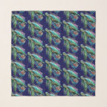 Foulard Style d'aquarelle sous-marine de tortue marine<br><div class="desc">Belle tortue de mer nageant en été paisible sous l'eau créé dans le style aquarelle. Illustration d'art graphique vectoriel original Copyright BluedarkArt TheCHameleonArt.</div>