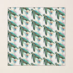 Foulard Style d'aquarelle sous-marine de tortue marine<br><div class="desc">Belle tortue de mer nageant en été paisible sous l'eau créé dans le style aquarelle. Illustration d'art graphique vectoriel original Copyright BluedarkArt TheCHameleonArt.</div>
