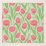 Foulard Tulipes en rouge et vert<br><div class="desc">Tulipes en rouge et vert, motif sans soudure</div>