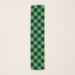 Foulard Vert et noir Checkered<br><div class="desc">Art numérique abstrait des carrés verts et noirs dans une formation checkered.</div>