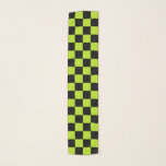Foulard Vert et noir de chaux Checkered<br><div class="desc">L'art numérique abstrait du noir et d'une couleur verte de chaux ajuste dans une formation checkered</div>