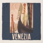Foulard Vintage Venice Italie Gondola Travel<br><div class="desc">Venise Italie - Ce merveilleux poster de voyage Vénétie vintage 1920 est tout au sujet des gondoles sur un canal à Venise. Image du domaine public de la Bibliothèque du Congrès.</div>