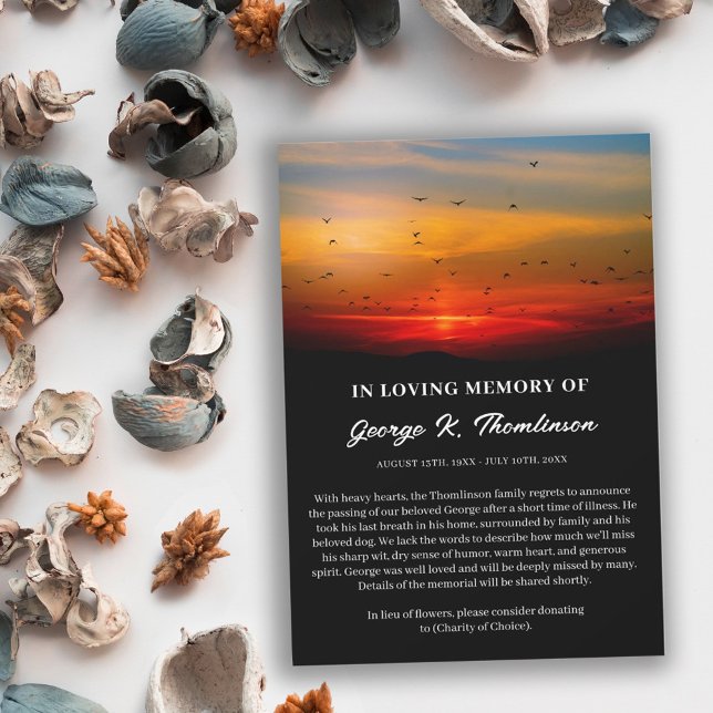 Foule d'oiseaux au lever du soleil Faire-part de l (Créateur téléchargé)