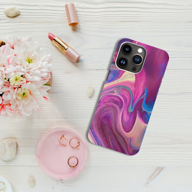 Foules de couleur rose foncé coque iphone (Dark pink color waves iphone cases)