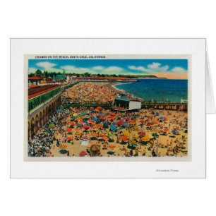 Foules sur la plage, Père Noël CruzSanta Cruz, CA