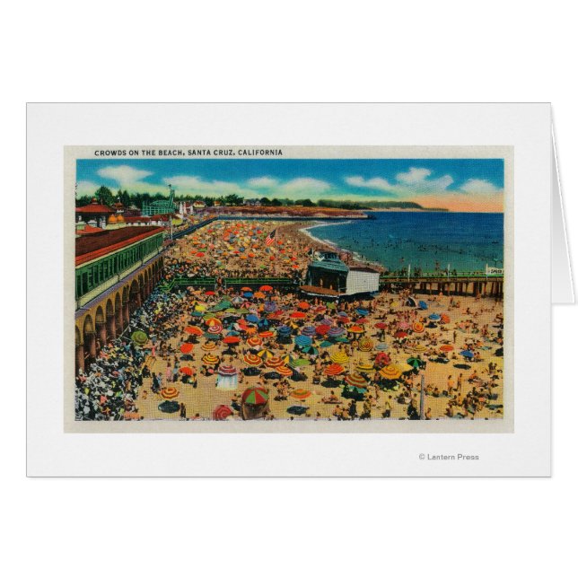 Foules sur la plage, Père Noël CruzSanta Cruz, CA (Devant horizontal)