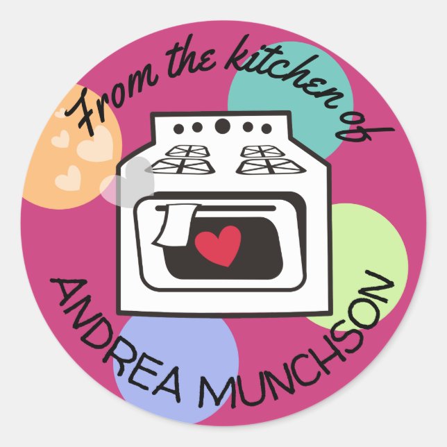Four d'amour rétro de la cuisine de sticker (Devant)