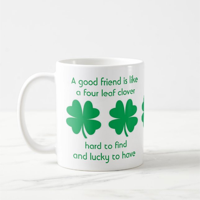 Four Leaf Clovers and Best Friends mug (Gauche)