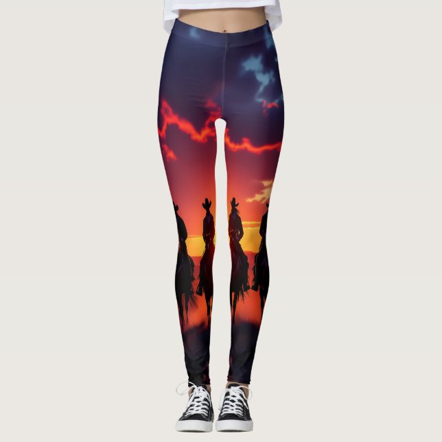 Four Riders at Sunset Leggings Tights (Devant)