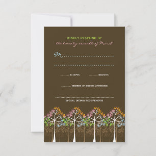 Four Seasons Trees Nature Forest Wedding Carte RSV